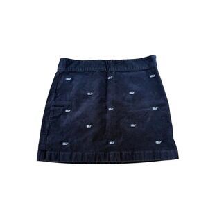 Vineyard Vines Navy Corduroy Whale Embroidered A-Line‎ Skirt Size 8